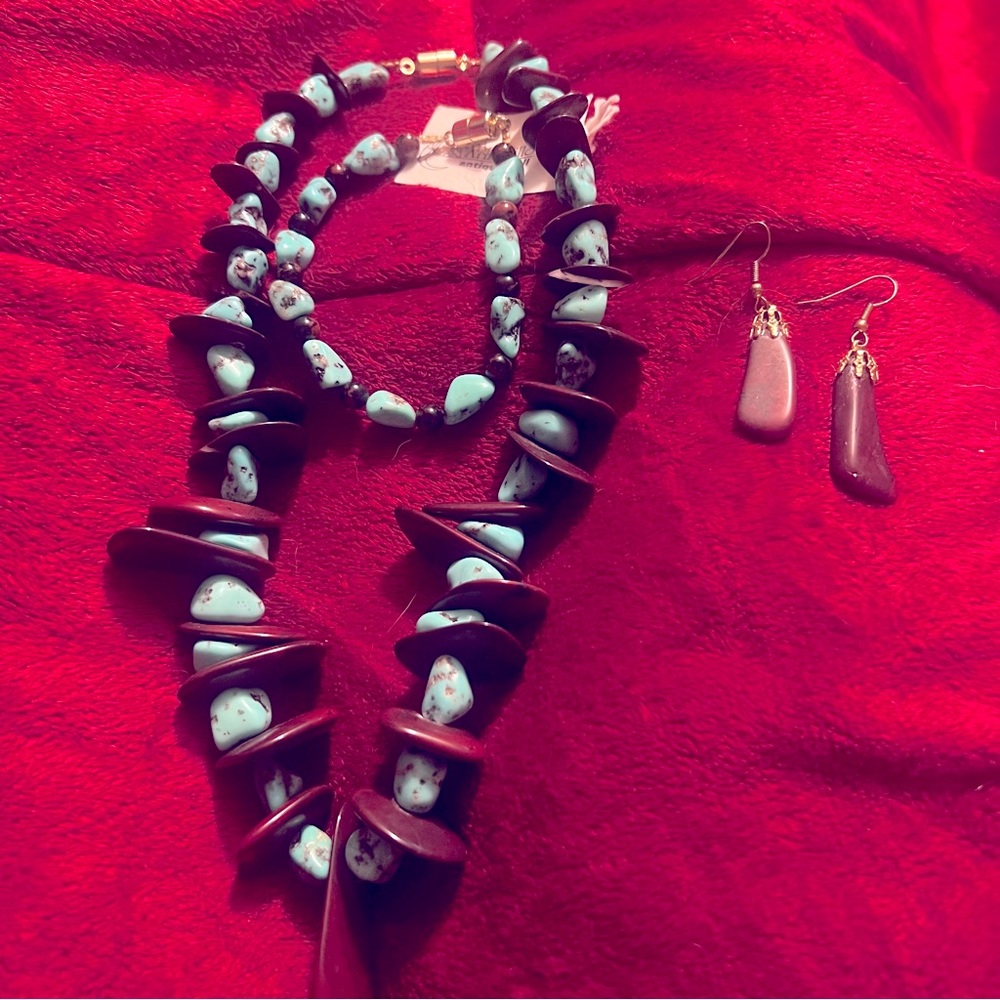 Turquoise/Jasper jewelry set
